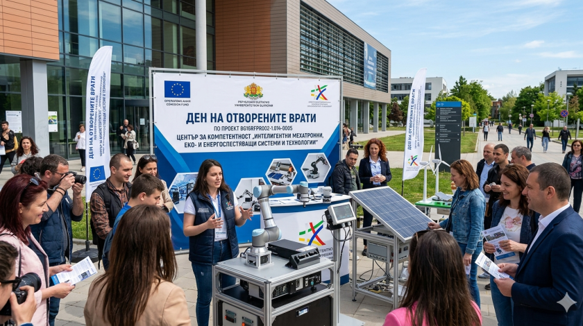 ДЕН НА ОТВОРЕНИТЕ ВРАТИ  ПО ПРОЕКТ  BG16RFPR002-1.014-0005 Център за компетентност „Интелигентни мехатронни, еко- и енергоспестяващи системи и технологии“